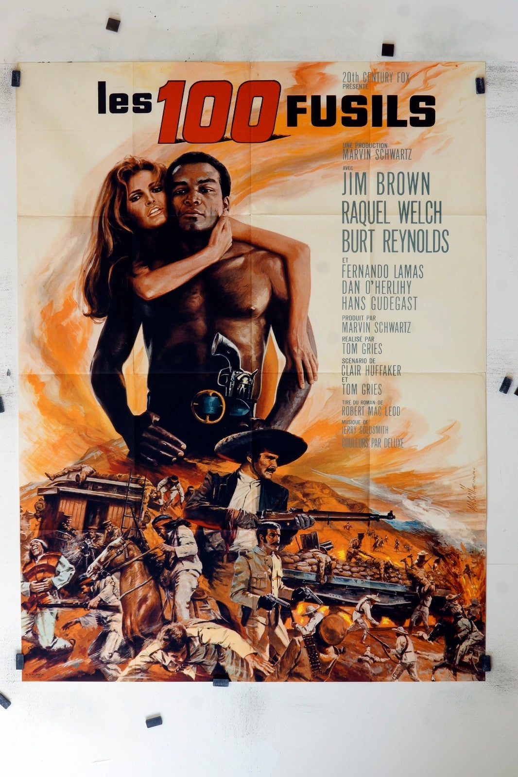 LES 100 FUSILS JIM BROWN MOVIE POSTER ORIGINAL 120x160