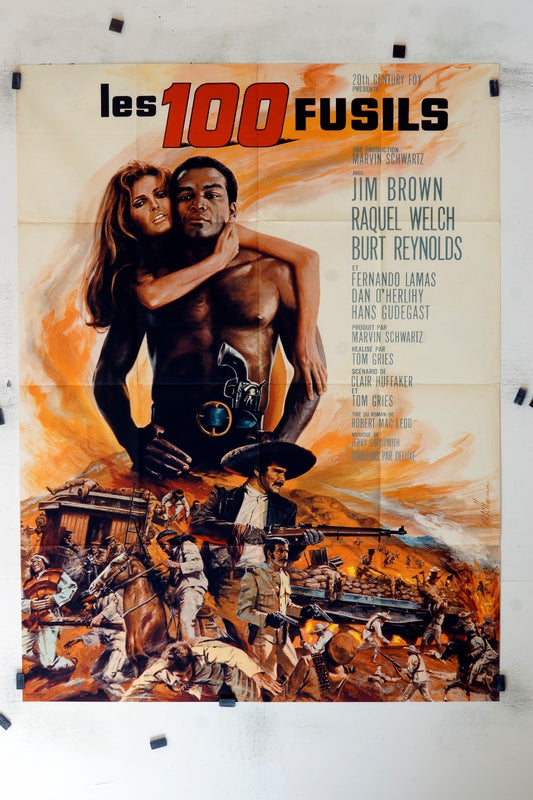 LES 100 FUSILS JIM BROWN MOVIE POSTER ORIGINAL 120x160