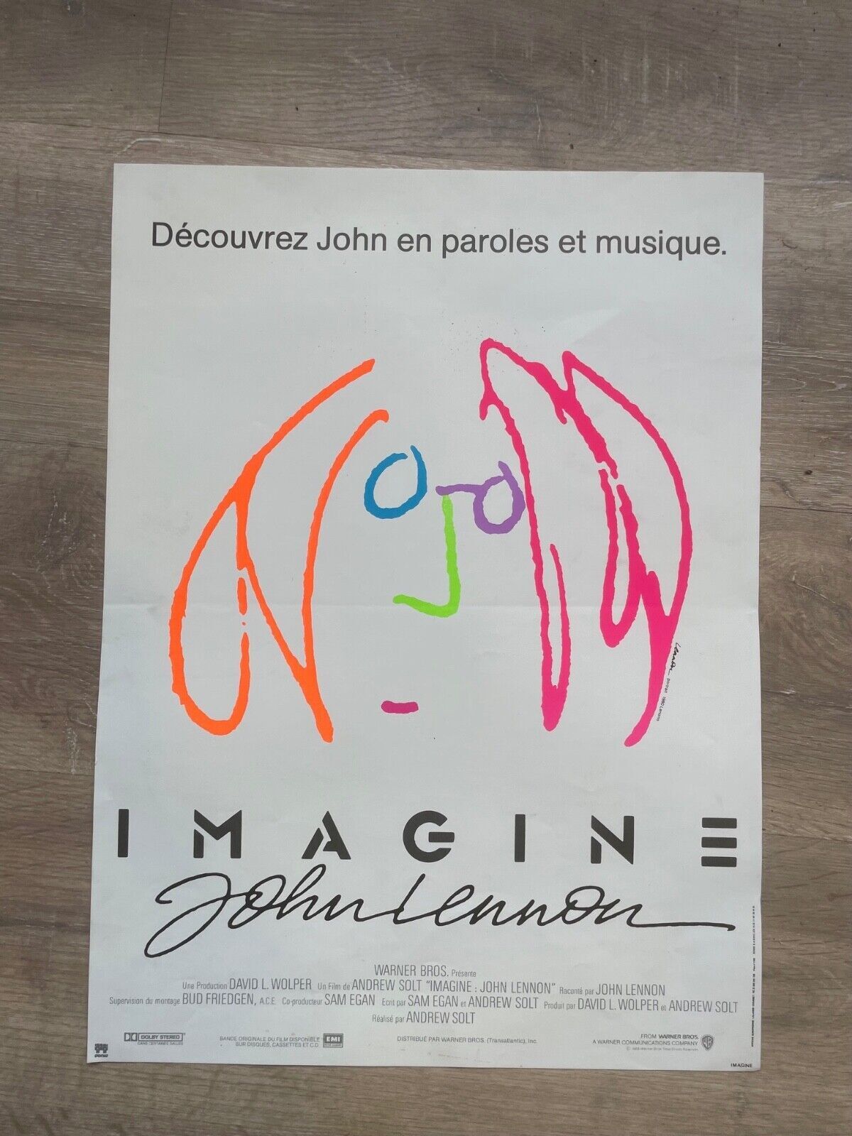 Imagine MOVIE POSTER ORIGINAL 40x60 John Lennon