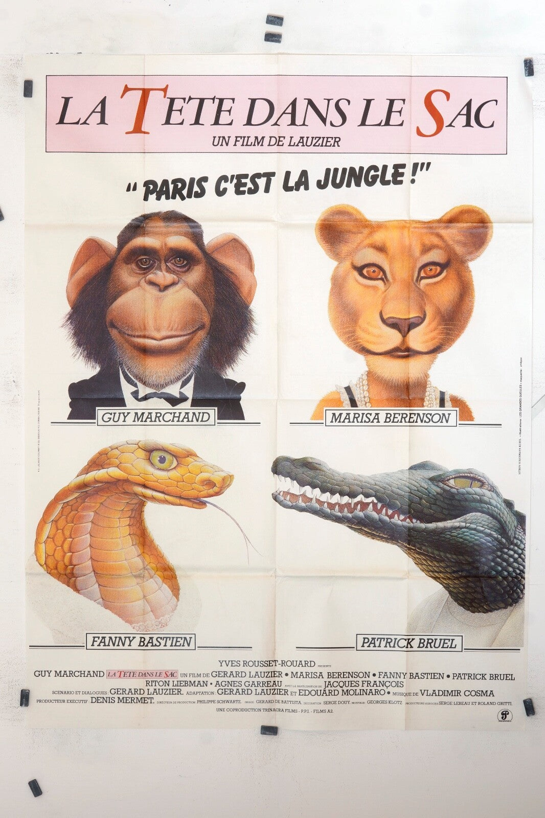 LA TETE DANS LE SAC DE LAUZIER MOVIE POSTER ORIGINAL 120x160