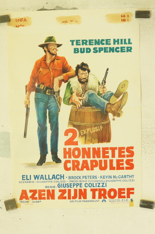 2 HONNÊTES CRAPULES, BELGIAN MOVIE POSTER 55x37 TERENCE HILL – BUD SPENCER