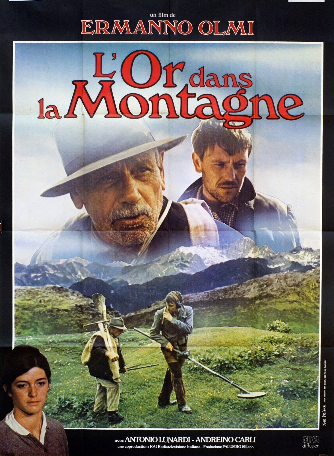 L’OR DANS LA MONTAGNE MOVIE POSTER ORIGINAL 120x160 ERMANNO OLMI