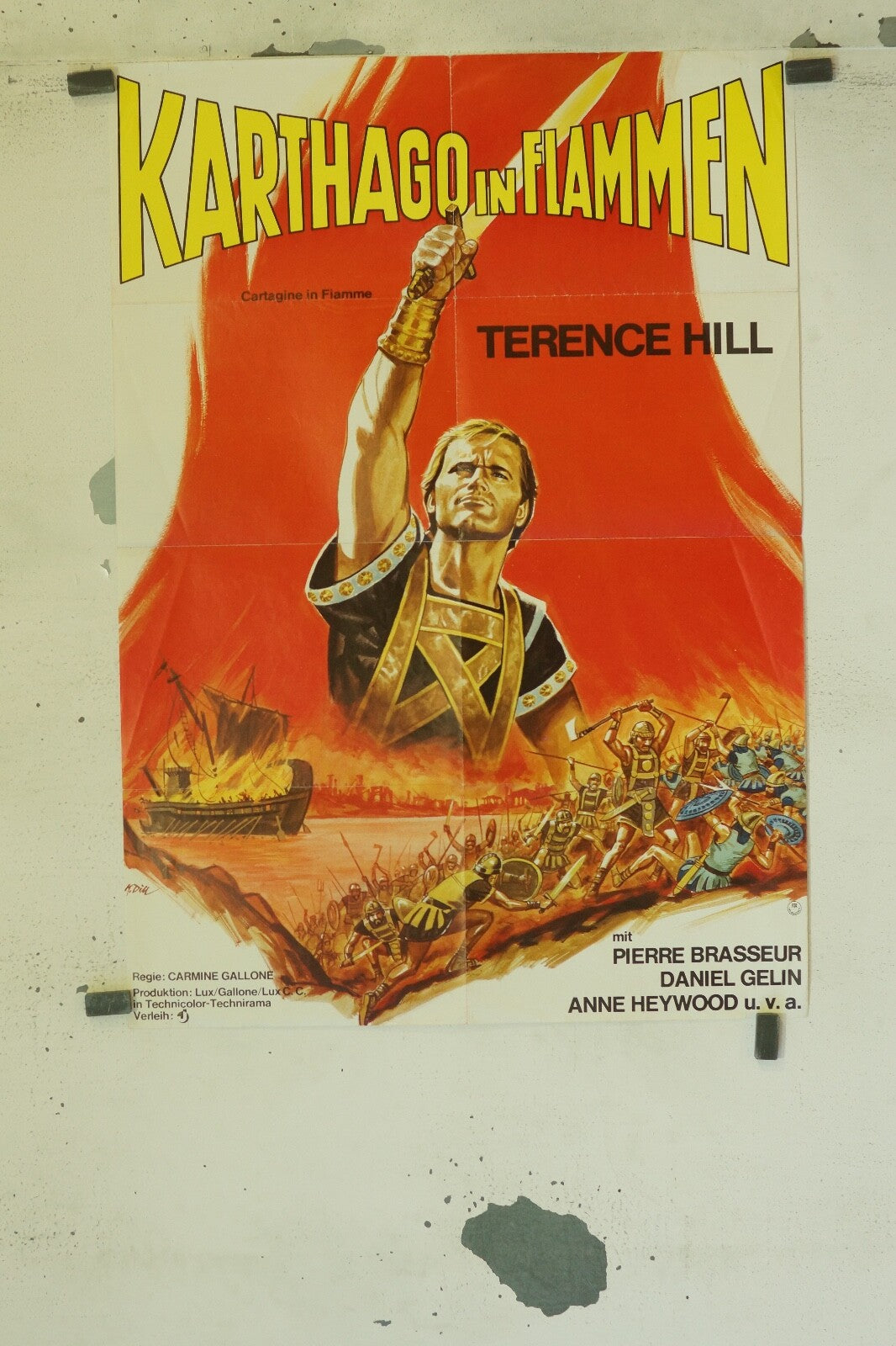 KARTHAGO IN FLAMMEN (70X100) ORIGINAL MOVIE POSTER TERENCE HILL – PIERRE BRASSEU