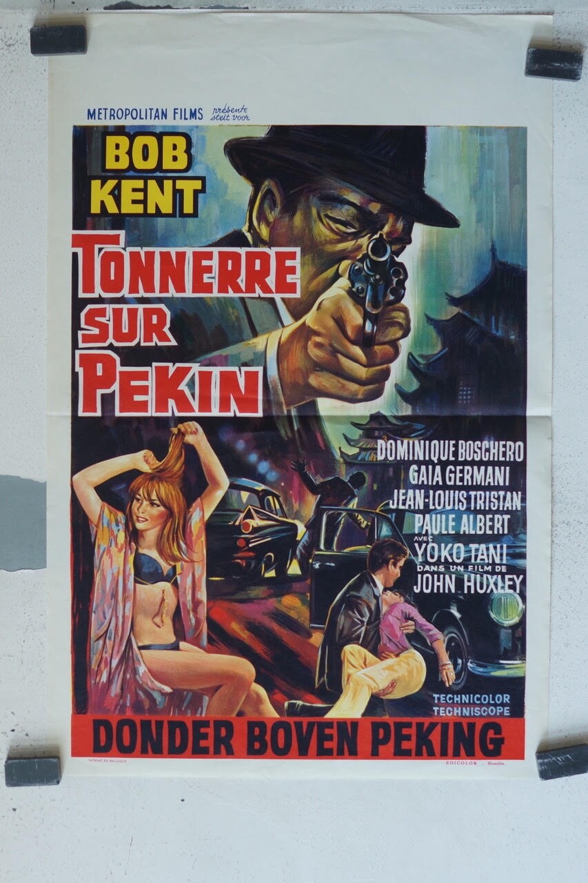 TONNERRE SUR PÉKIN (BELGE), 1965 POSTER ORIGINAL 37X 55BOB KENT, DOMINIQUE BOSCH