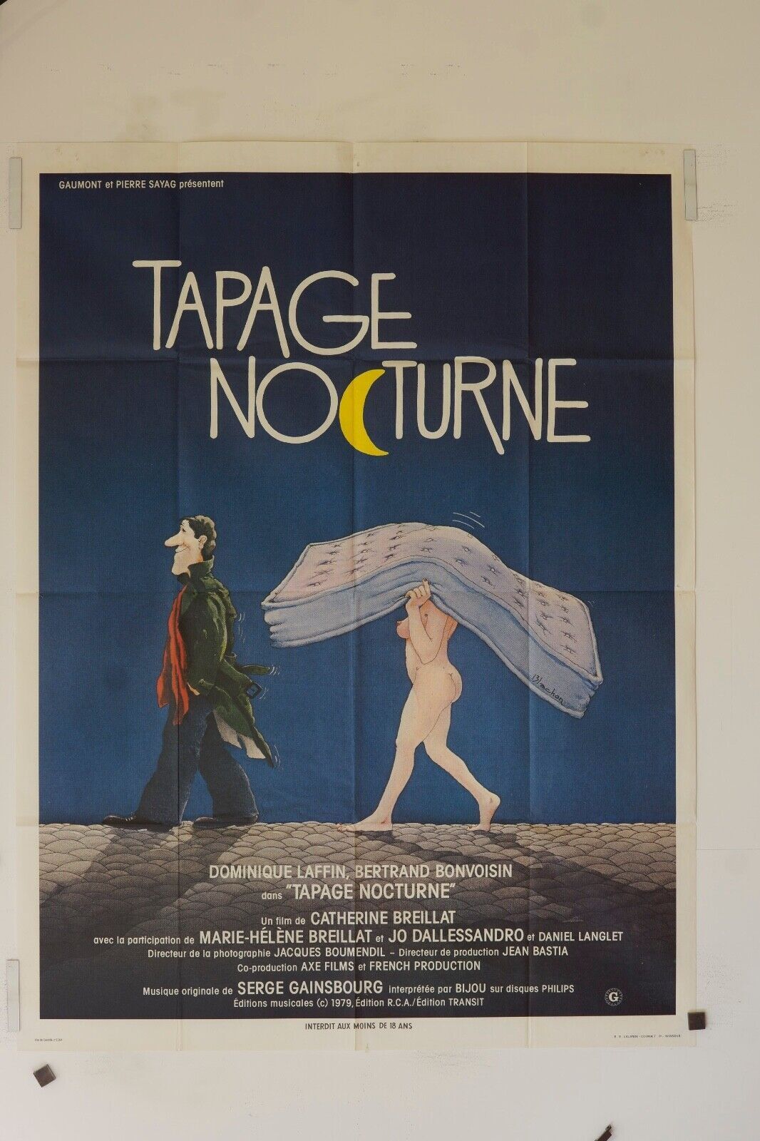 TAPAGE NOCTURNE ORIGINAL MOVIE POSTER 120x160  DOMINIQUE LAFFIN