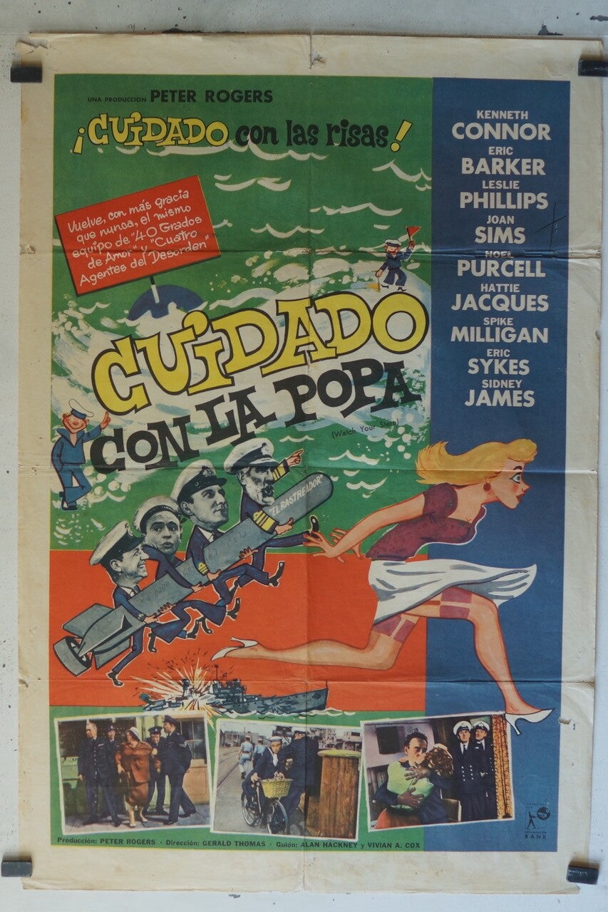 CUIDADO CON LA POPA (70X100), 1962 ORIGINAL MOVIE POSTER KENNETH CONNOR, ERIC