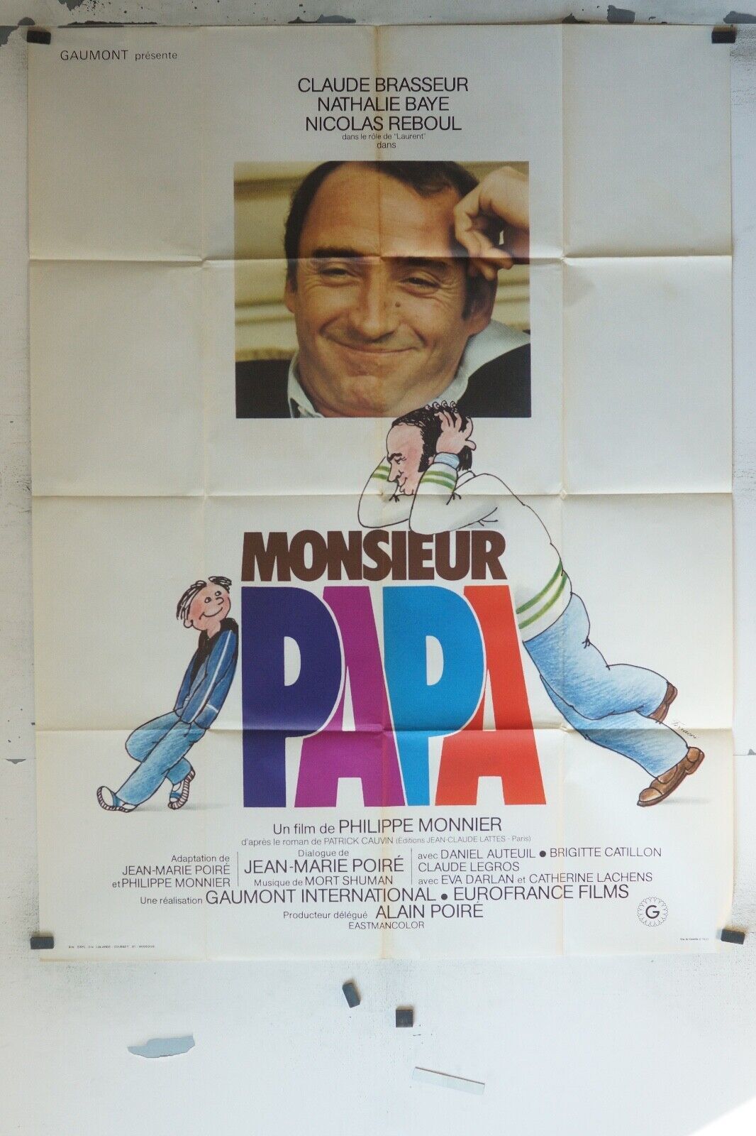 MONSIEUR PAPA ORIGINAL 120x160 CLAUDE BRASSEUR