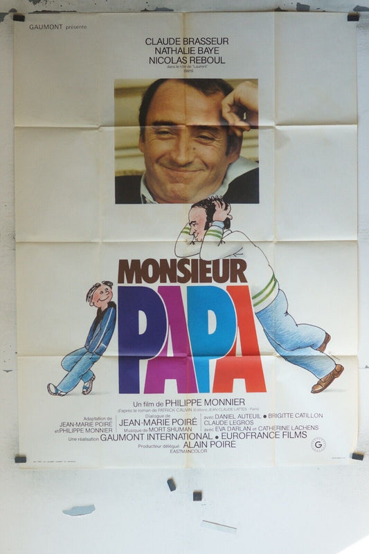 MONSIEUR PAPA ORIGINAL 120x160 CLAUDE BRASSEUR