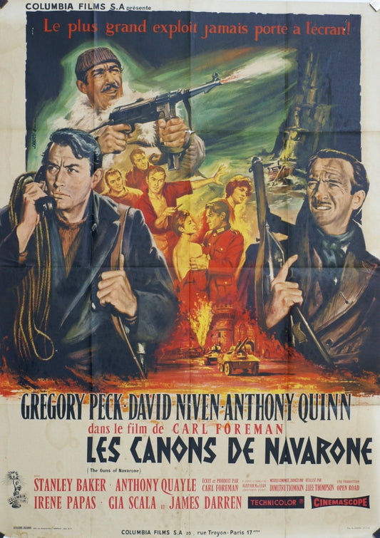 LES CANONS DE NAVARONE MOVIE POSTER ORIGINAL 120x160