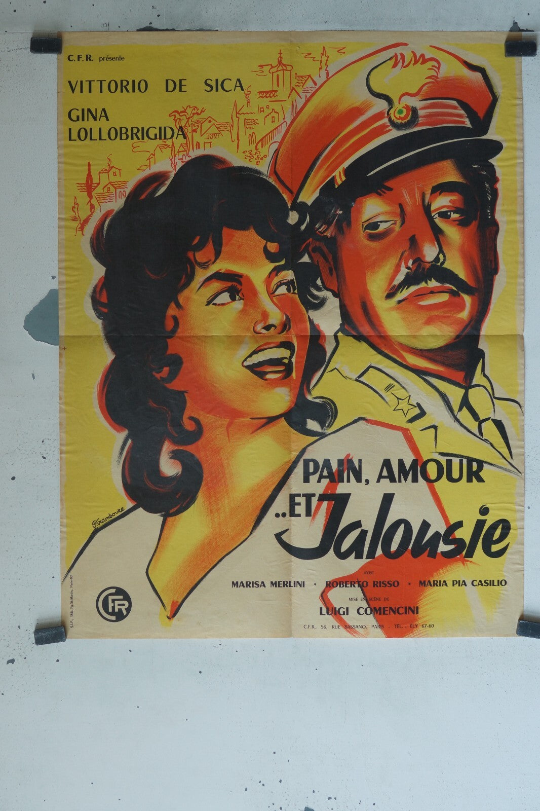 PAIN, AMOUR ET JALOUSIE, MOVIE POSTER ORIGINAL 60x80, VITTORIO DE SICA