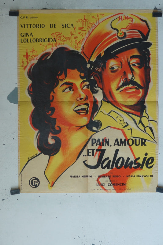 PAIN, AMOUR ET JALOUSIE, MOVIE POSTER ORIGINAL 60x80, VITTORIO DE SICA