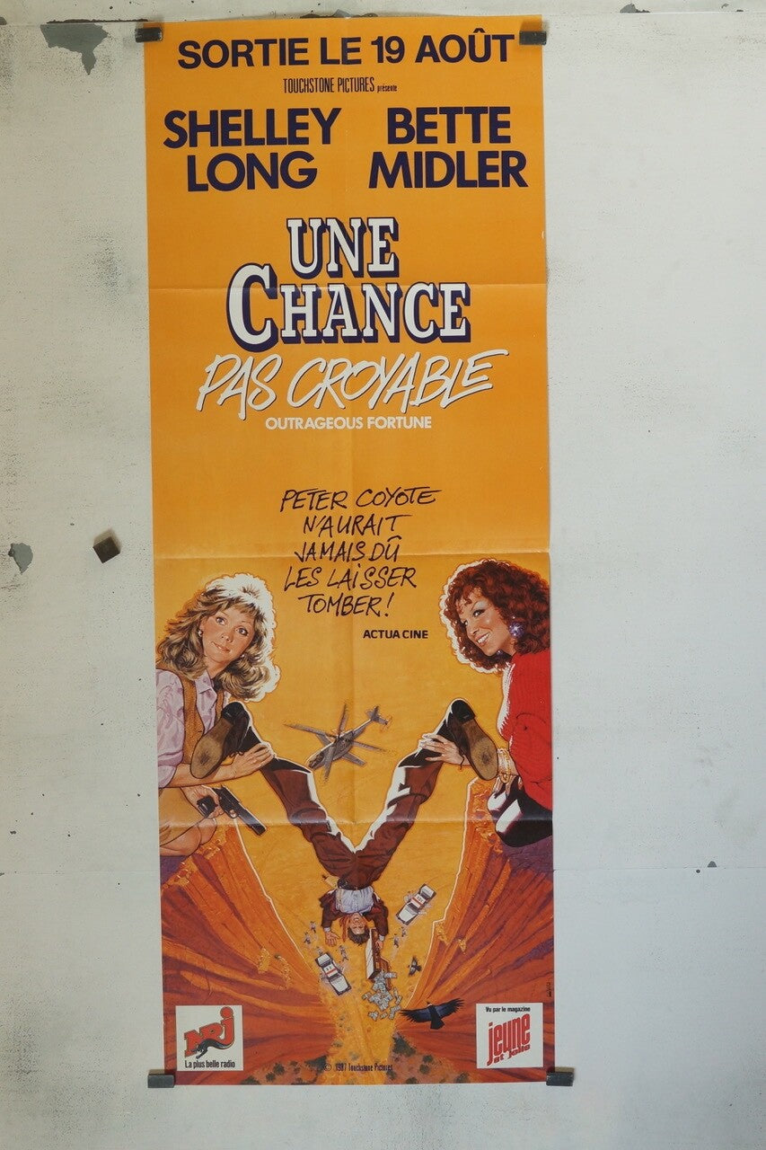 UNE CHANCE PAS CROYABLE POSTER ORIGINAL 60x160 SHELLEY LONG, BETTE MIDLER