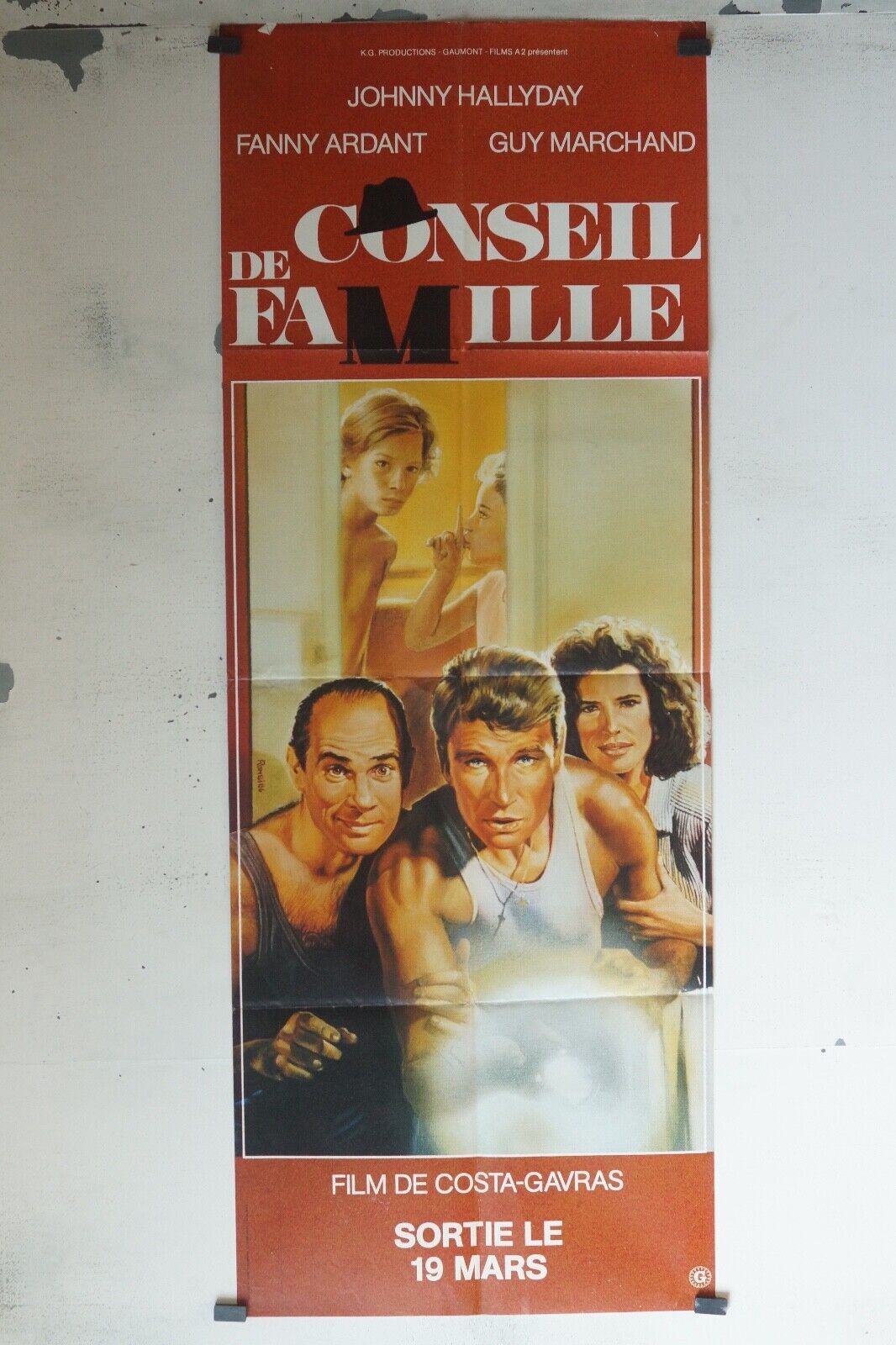 CONSEIL DE FAMILLE POSTER ORIGINAL 60x160 JOHNNY HAYDAY