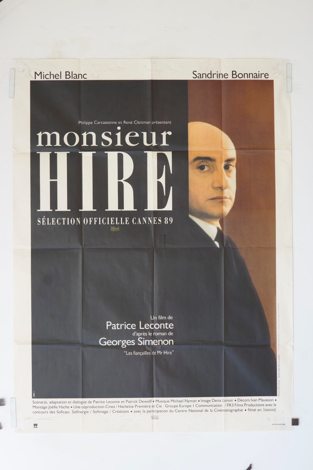 MONSIEUR HIRE ORIGINAL MOVIE POSTER 120x160 MICHEL BLANC