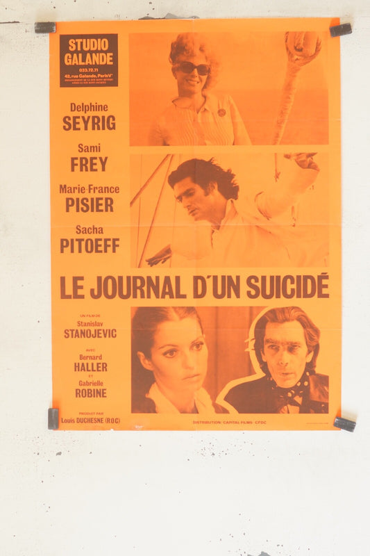 LE JOURNAL D’UN SUICIDÉ MOVIE POSTER ORIGINAL (60X80) DELPHINE SEYRIG, SAMI FREY