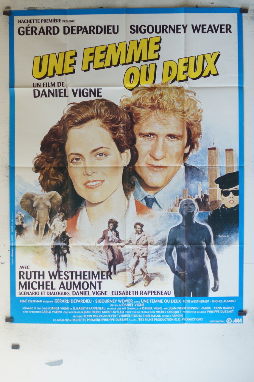 UNE FEMME OU DEUX MOVIE POSTER ORIGINAL 120x160Gérard Depardieu ,Sigourney Weave