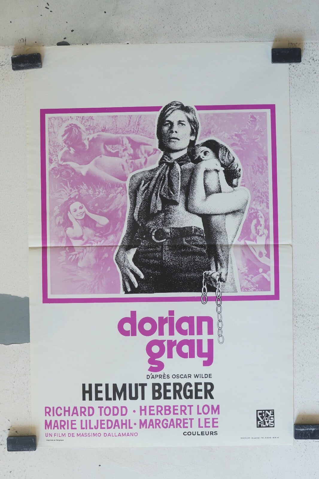 DORIAN GRAY, belge ORIGINAL MOVIE POSTER 30x55 Ricahrd Tood , Herbert Lom 