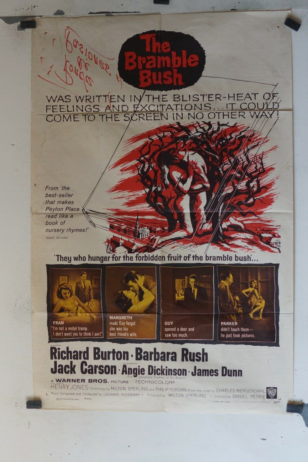 THE BRAMBLE BUSH, POSTER ORIGINAL, 69x103 Daniel Petrie 