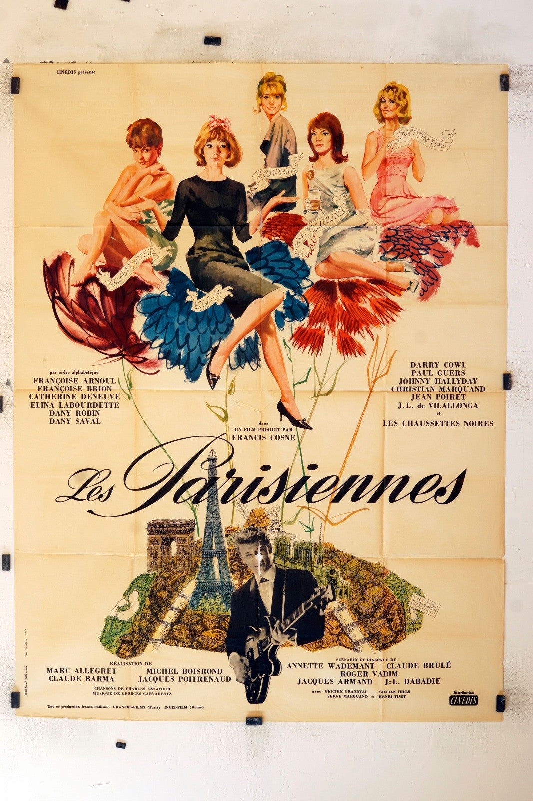 LES PARISIENNES CATHERINE DENEUVE 120x160 MOVIE POSTER ORIGINAL