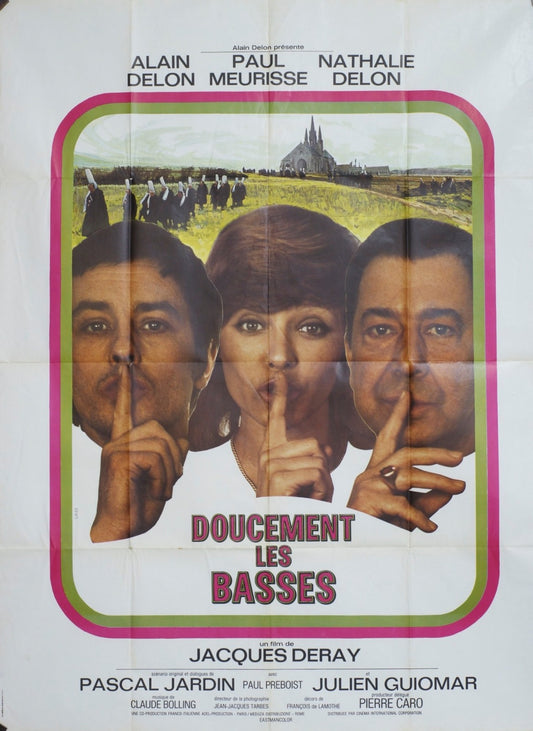 DOUCEMENT LES BASSES ALAIN DELON MOVIE POSTER ORIGINAL 120x160