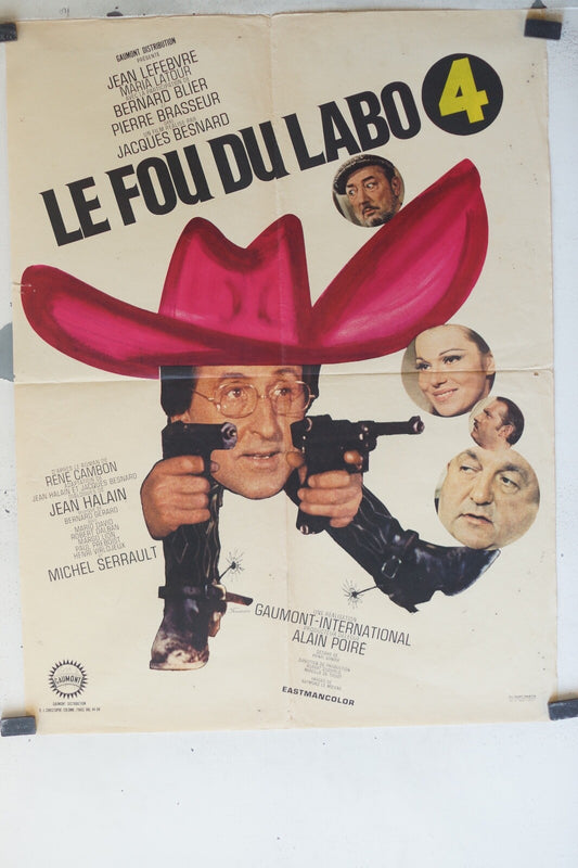 FOU DU LABO 4 (LE) POSTER ORIGINAL 60x80 Jean Lefebvre , Maria Latour 