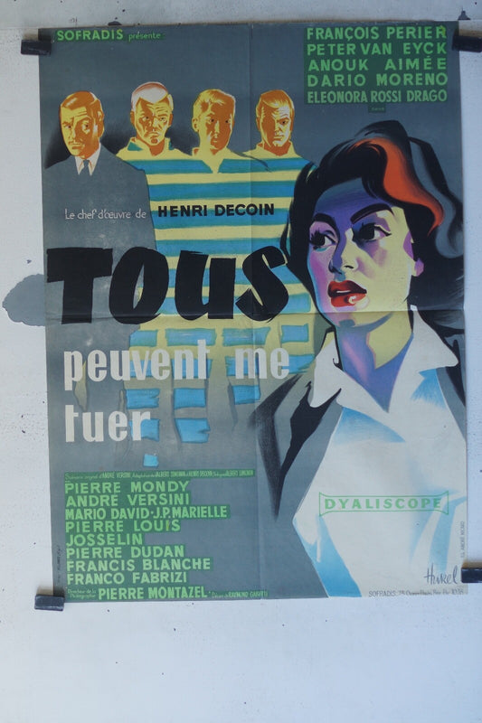 TOUS PEUVENT ME TUER movie poster ORIGINAL 60x80 Anouk Aimée , François Périer