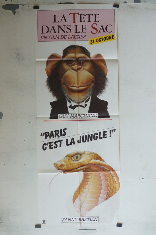 LA TÊTE DANS LE SAC MOVIE POSTER ORIGINAL 60x160 LAUZIER