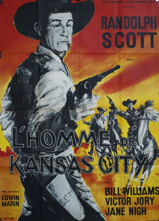 L’HOMME DE KANSAS CITY RANDOLPH SCOTT MOVIE POSTER ORIGINAL120x160
