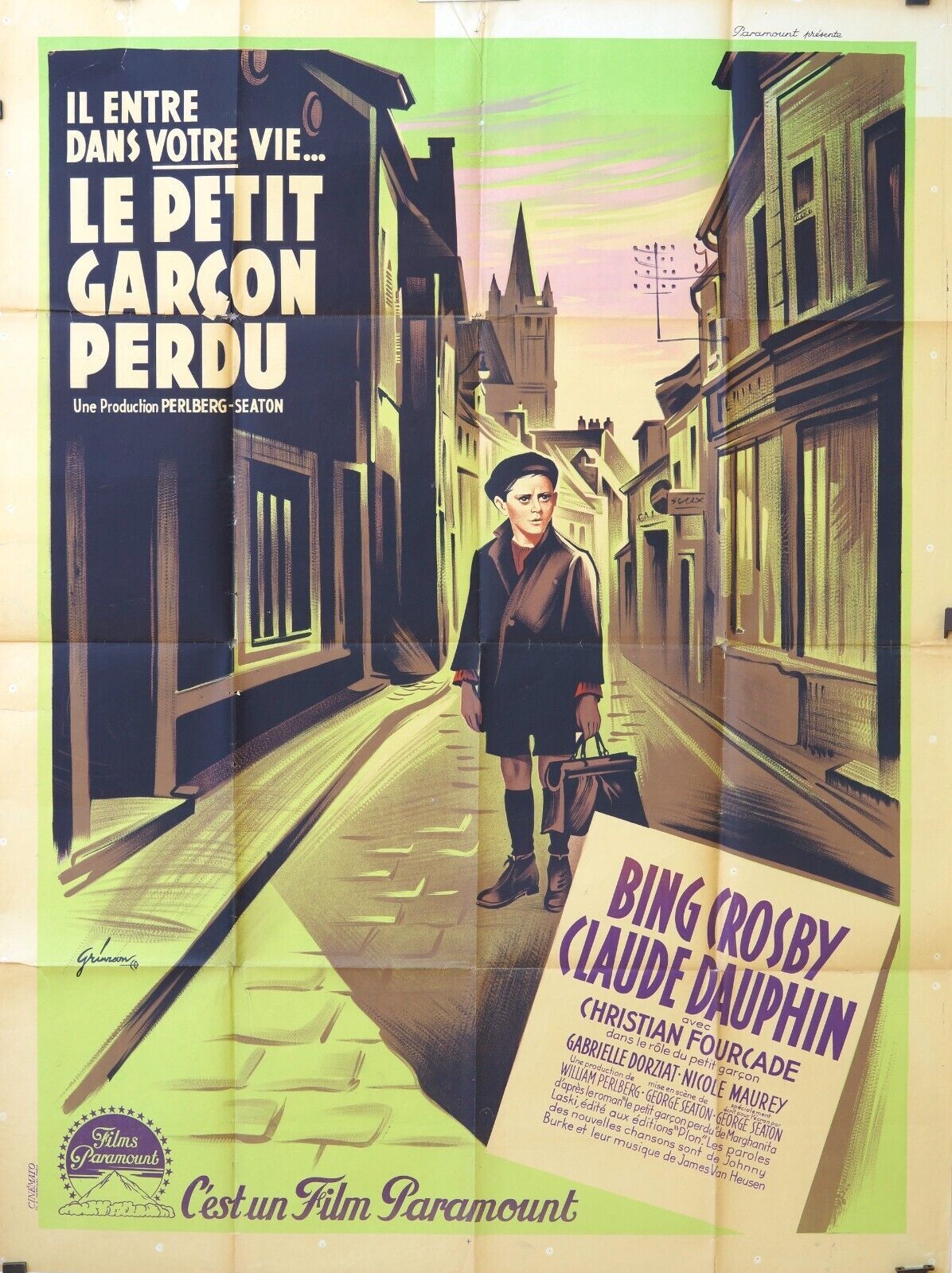 LE PETIT GARÇON PERDU, ORIGINAL MOVIE POSTER 120x160, BING GROBY