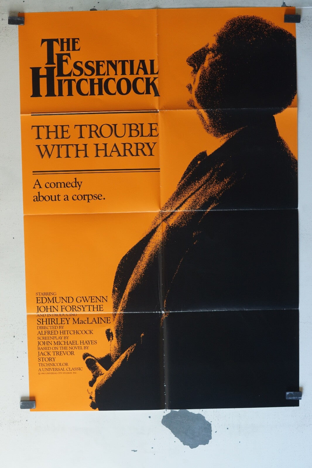 THE ESSENTIAL HITCHCOCK MOVIE POSTER ORIGINAL 68x102 Edmund Gwenn , John Forsy