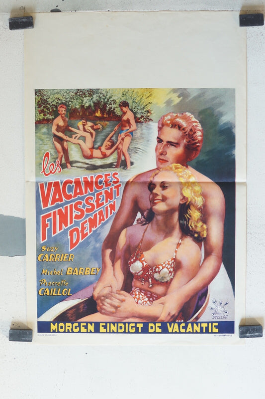 VACANCES FINISSENT DEMAIN (LES) (belge) MOVIE POSTER ORIGINAL 53x36 Suzy Carrier