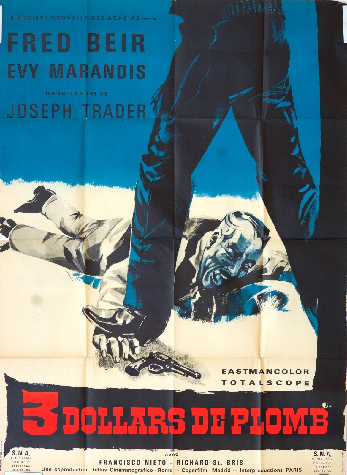 3 DOLLARS DE PLOMB ORIGINAL MOVIE POSTER 120x160 Fred Beir