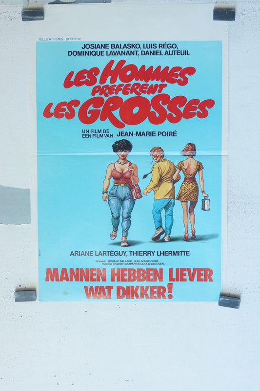 LES HOMMES PRÉFÈRENT LES GROSSES, MOVIE POSTER BELGIUM ORIGINAL 35x53 JOSIANE