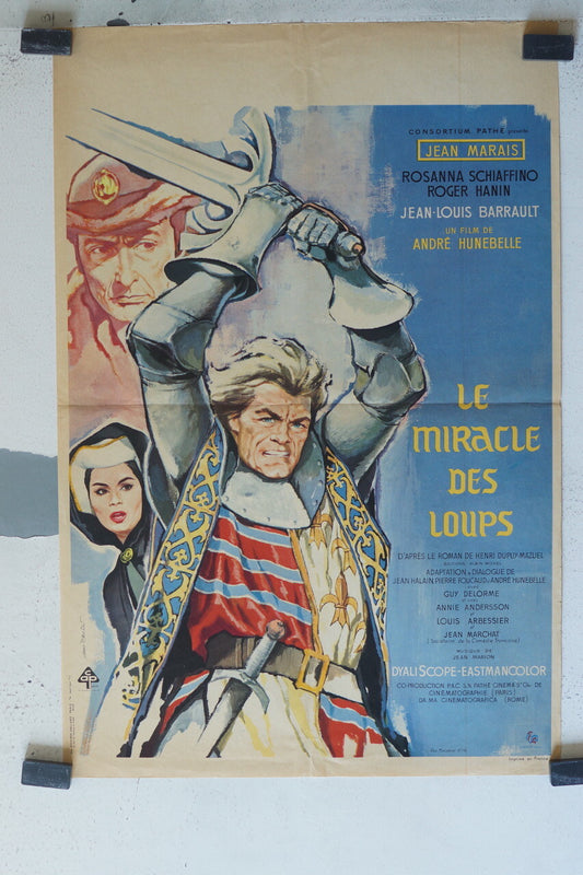 MIRACLE DES LOUPS (LE) MOVIE POSTER ORIGINAL 40X60, JEAN MARAIS 