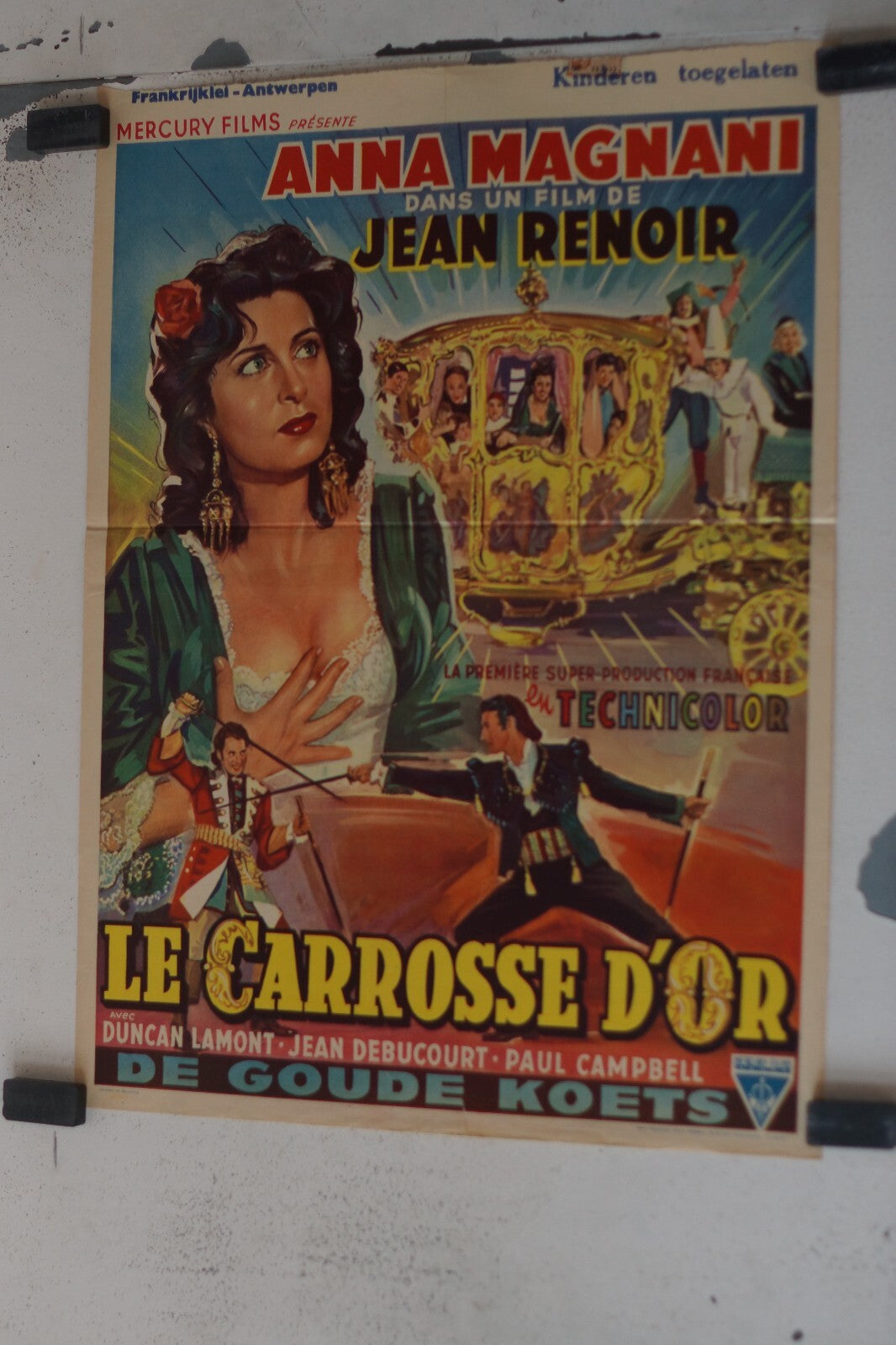 LE CARROSSE D'OR (POSTER ORIGINAL BELGE) 30x55 JEAN RENOIR, MAGNANI
