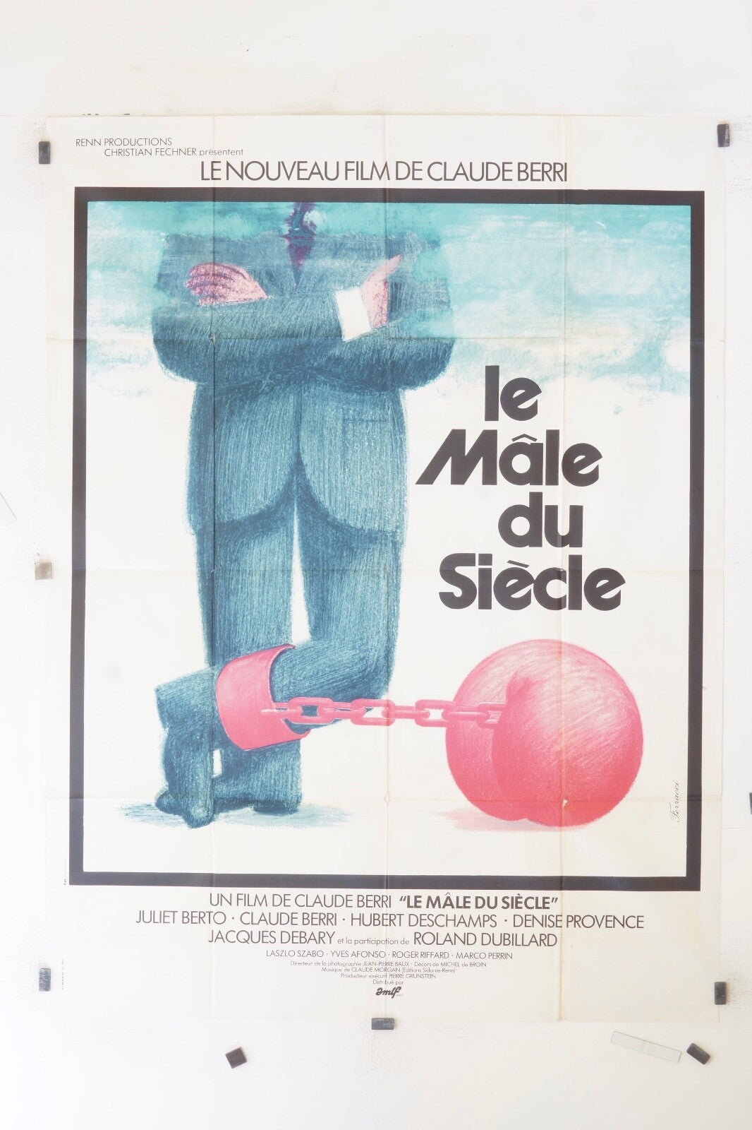 LE MÂLE DU SIÈCLE CLAUDE BERRI ORIGINAL MOVIE POSTER 120x160