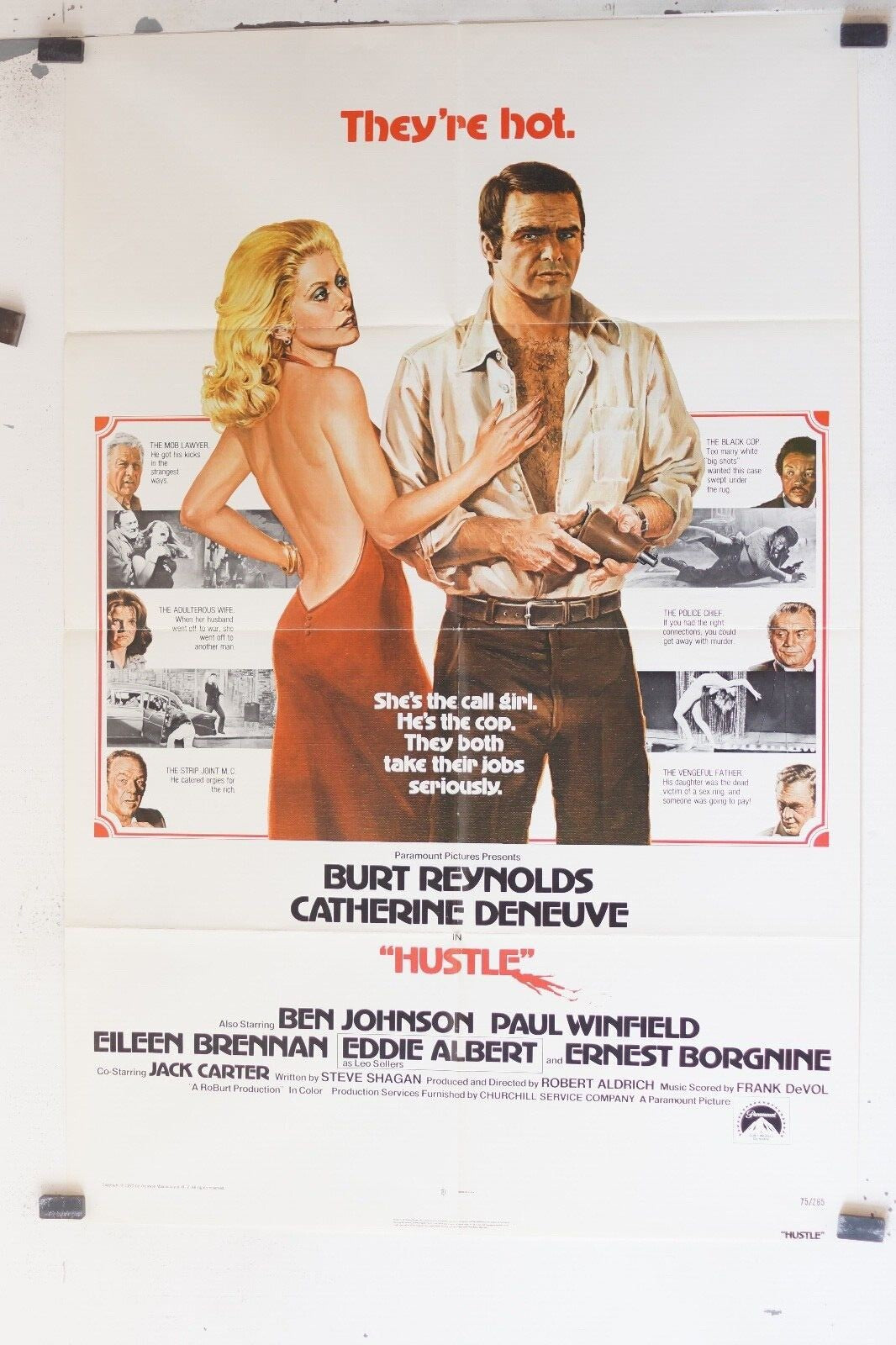 HUSTLE MOVIE POSTER ORIGINAL (69x103), Robert Aldrich, Burt Reynolds