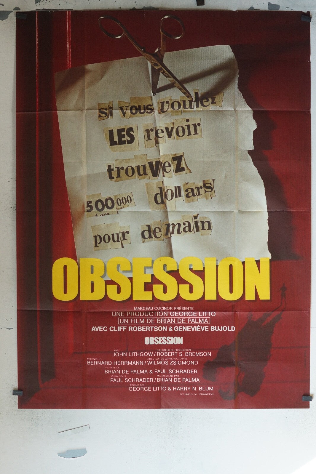 OBSESSION MOVIE POSTER ORIGINAL 120x160 BRIAN DE PALMA