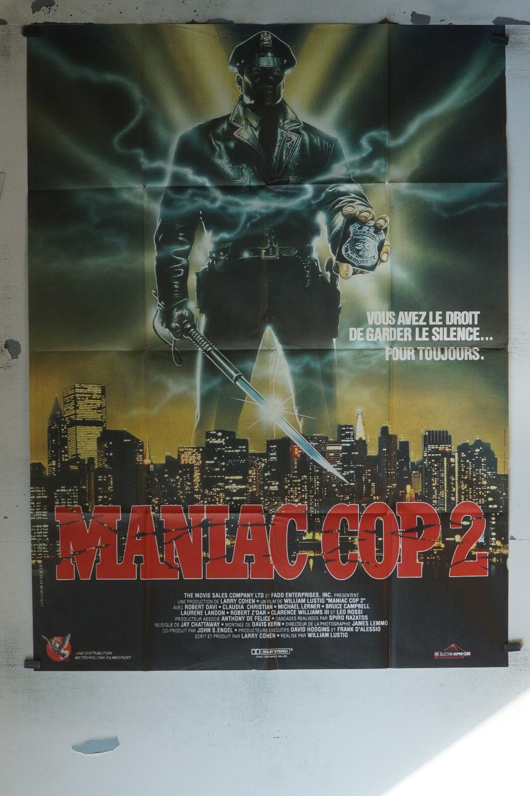 MANIAC COP 2 MOVIE POSTER ORIGINAL 120x160 ROBERT DAVI