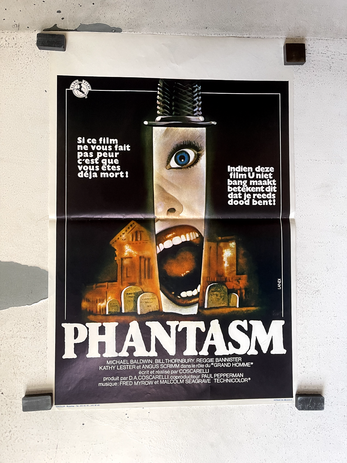 PHANTASM BELGIAN MOVIE POSTER 37x55 MICHAEL BALDWIN – BILL THORNBURRY