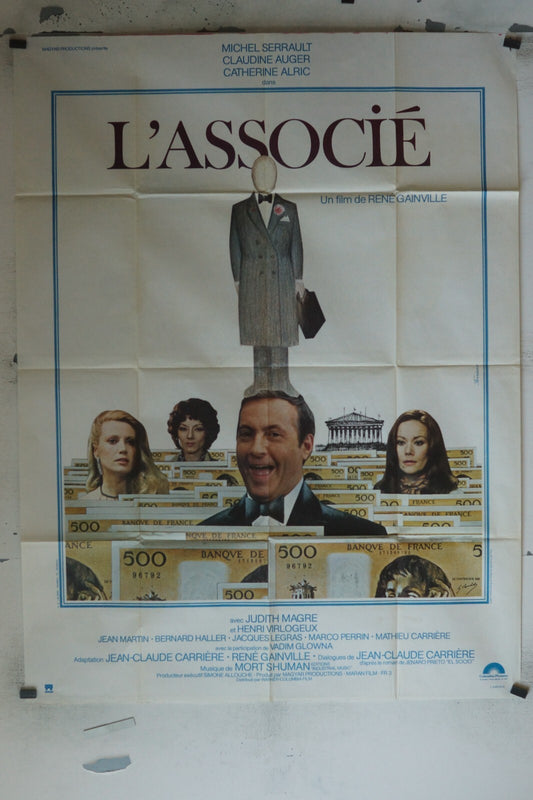 L’ASSOCIÉ MOVIE POSTER ORIGINAL 120x160 MICHEL SERRAULT
