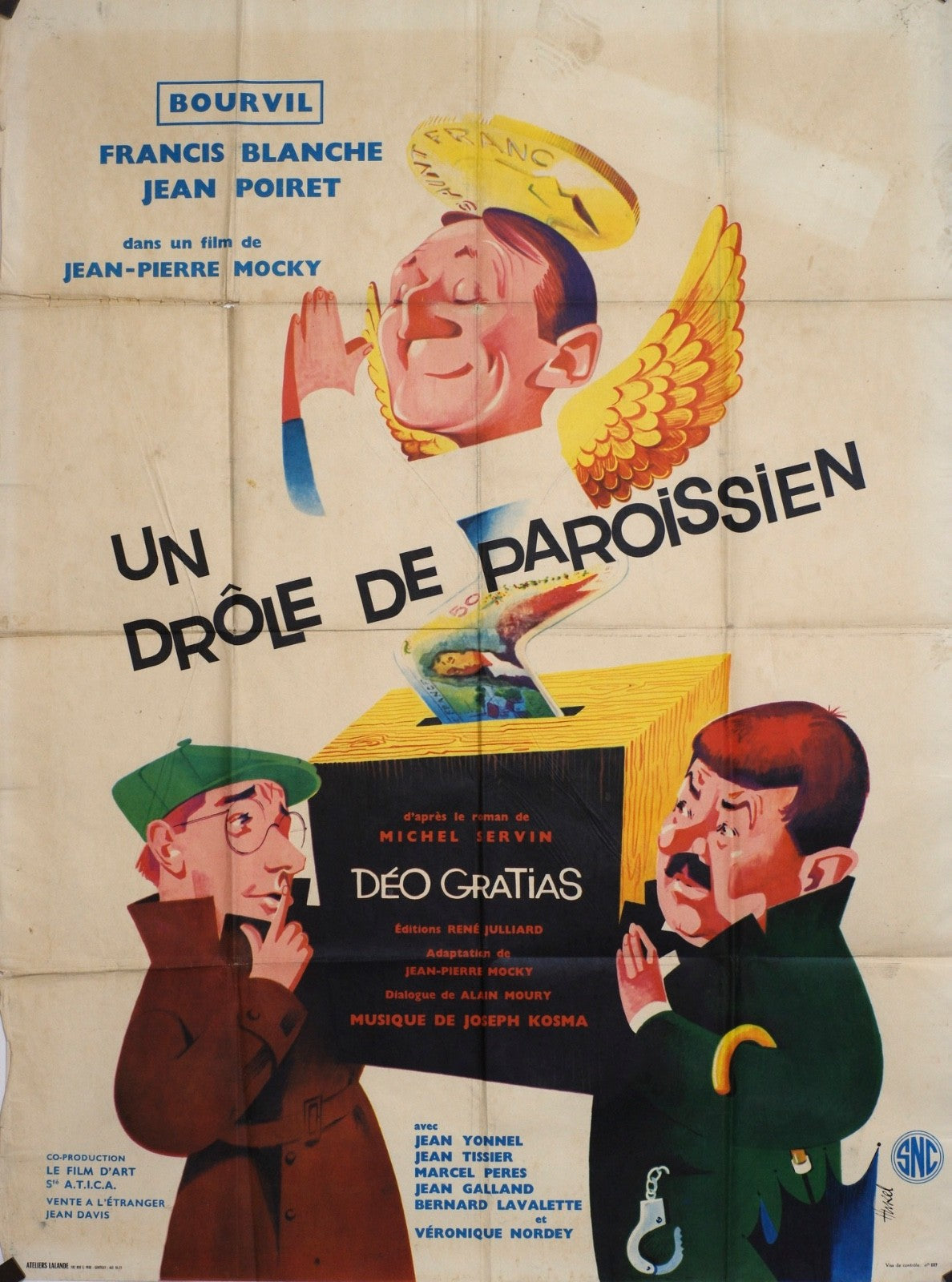 UN DRÔLE DE PAROISSIEN BOURVIL movie poster ORIGINAL 120x160