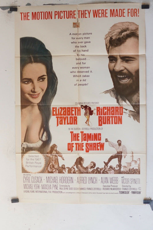 THE TAMING OF THE SHREW ORIGINAL POSTER (69x103), Franco Zeffirelli, TAYLOR