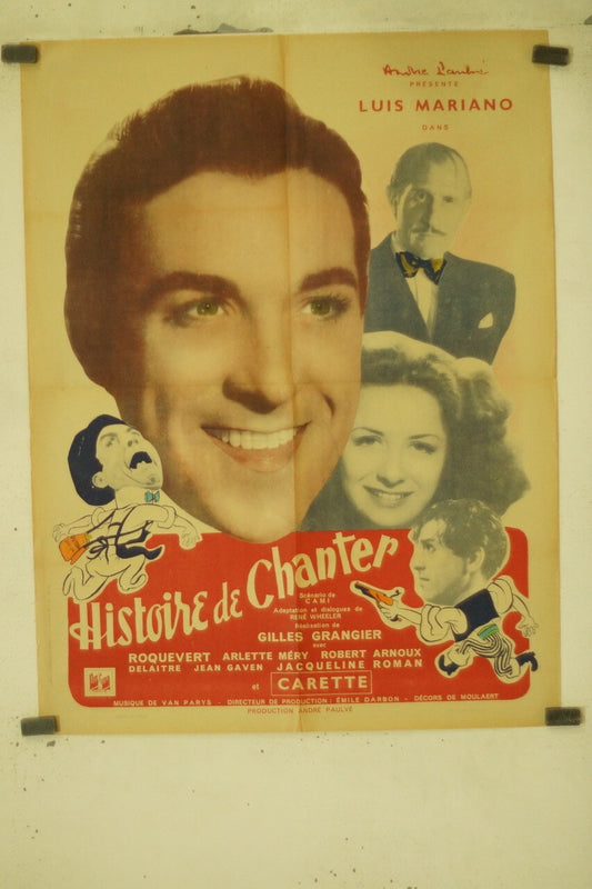 HISTOIRE DE CHANTER MOVIE POSTER ORIGINAL (60X80) ROQUEVERT – ARLETTE MÉRY