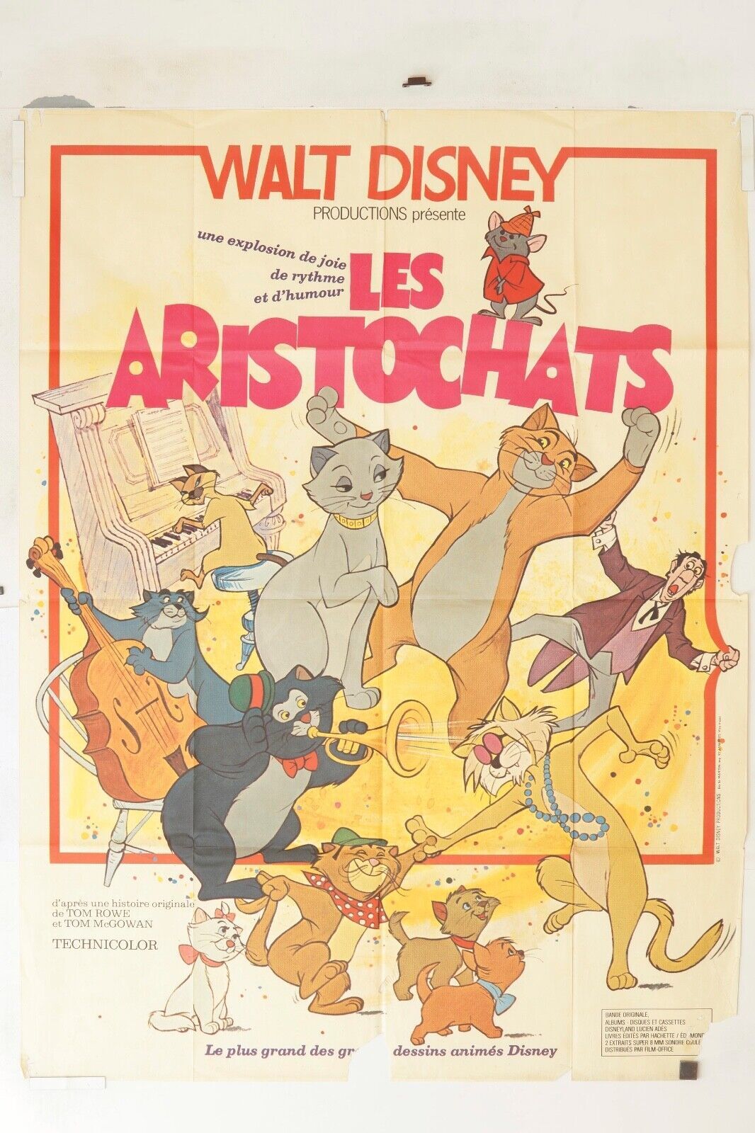 LES ARISTOCHATS MOVIE POSTER ORIGINAL 120X160 WALT DISNEY