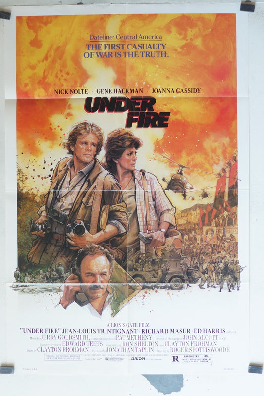 UNDER FIRE MOVIE POSTER ORIGINAL 75x100 Nick Nolte , gene Hackman