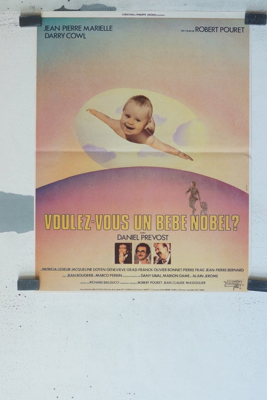 VOULEZ-VOUS UN BÉBÉ NOBEL POSTER ORIGINAL (40X60) JEAN-PIERRE MARIELLE