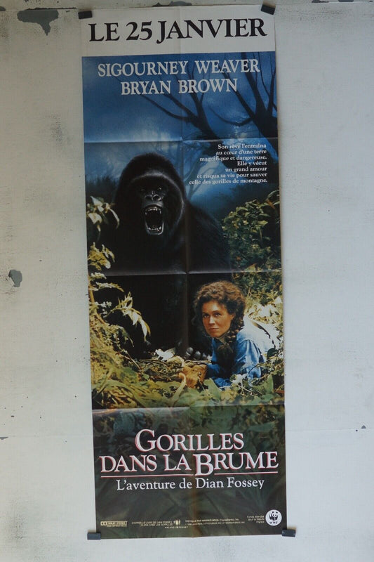GORILLES DANS LA BRUME POSTER ORIGINAL 60x160 SIGOURNEY WEAVER