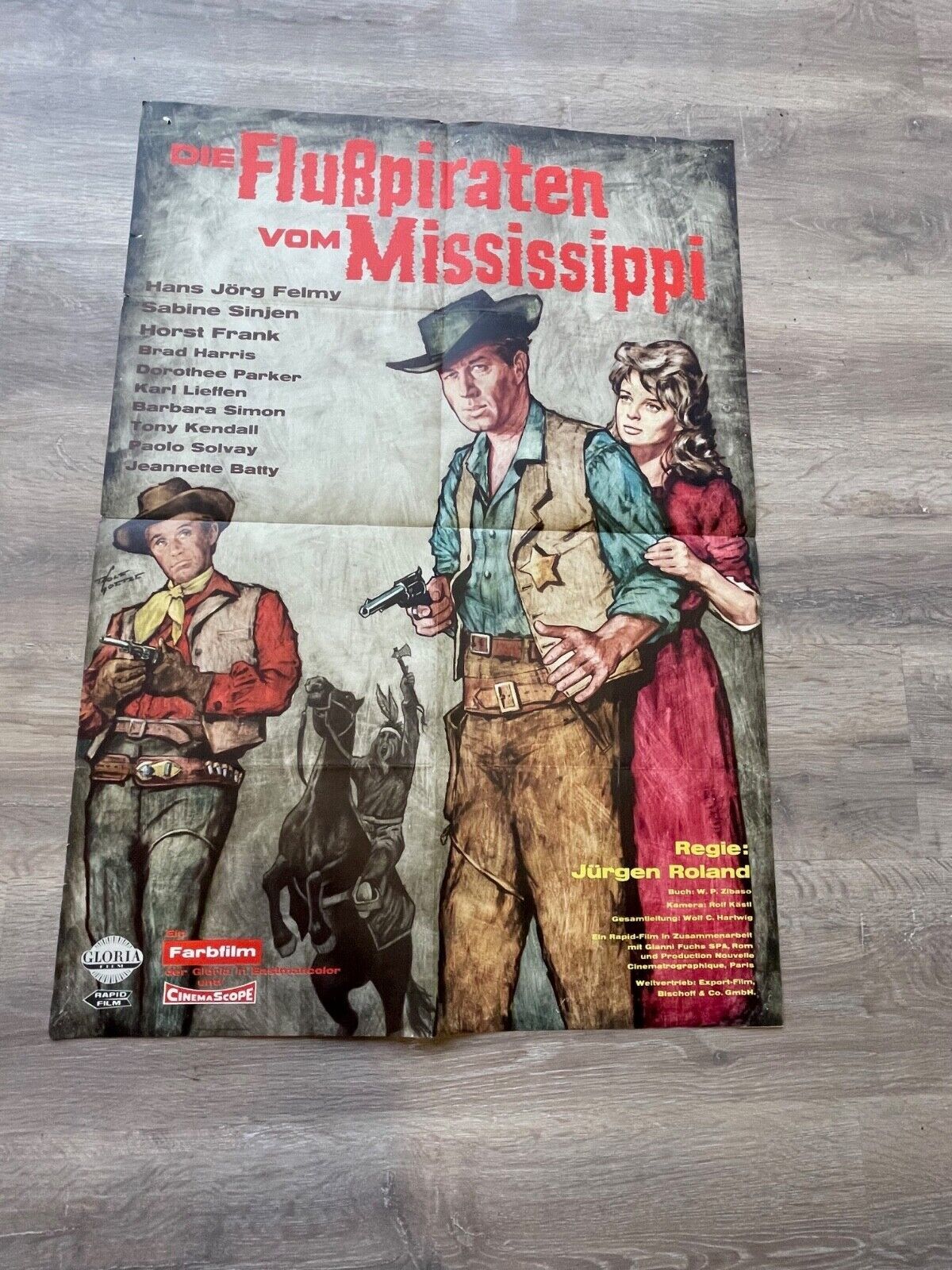 DIE FLUPIRATEN VOM MISSISSIPI MOVIE POSTER ORIGINAL (60X80) JURGEN ROLAND