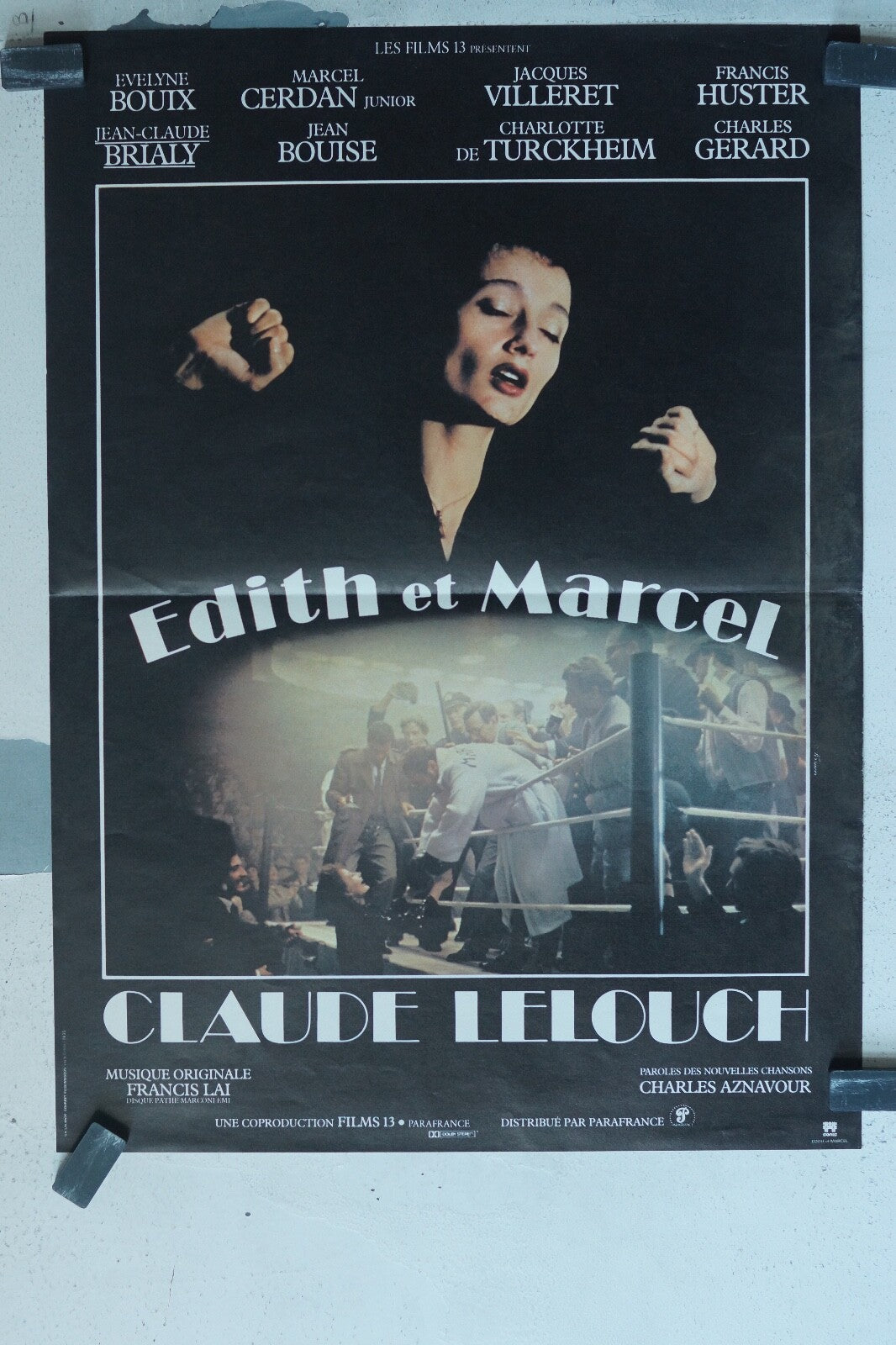 EDITH ET MARCEL MOVIE POSTER BELGIAN ORIGINAL 40x60 CLAUDE LELOUCH